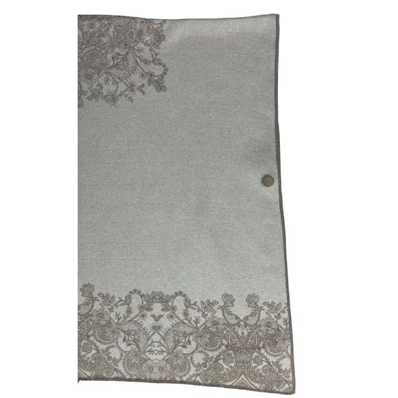 Chico's Large XL Reversible Knit Kimono Poncho Cape Sweater Paisley Tan Beige - Picture 9 of 12